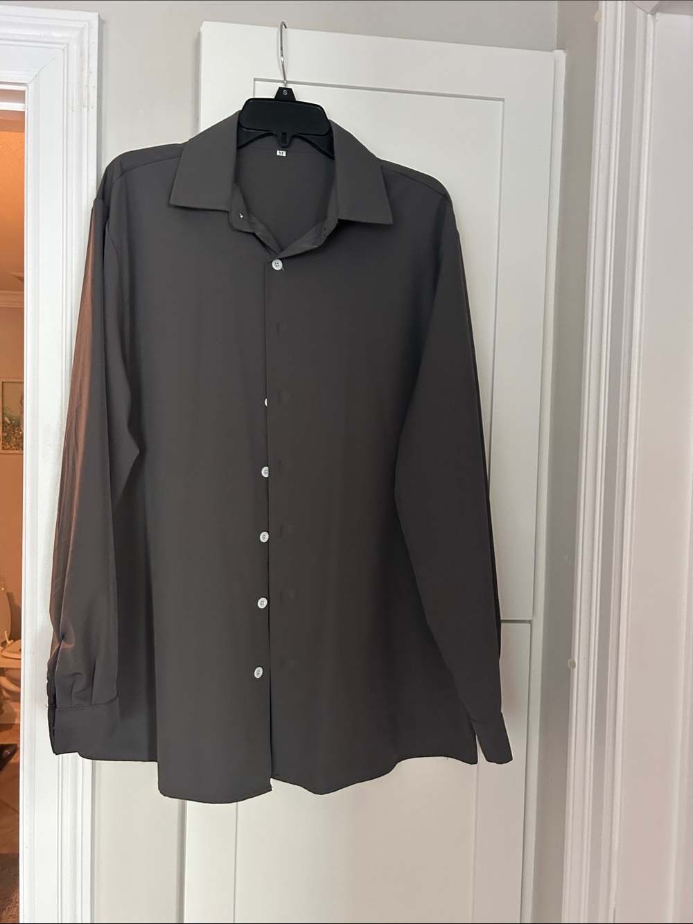 Men's Classic Long-Sleeve Button-Up Shirt — Dark Grey